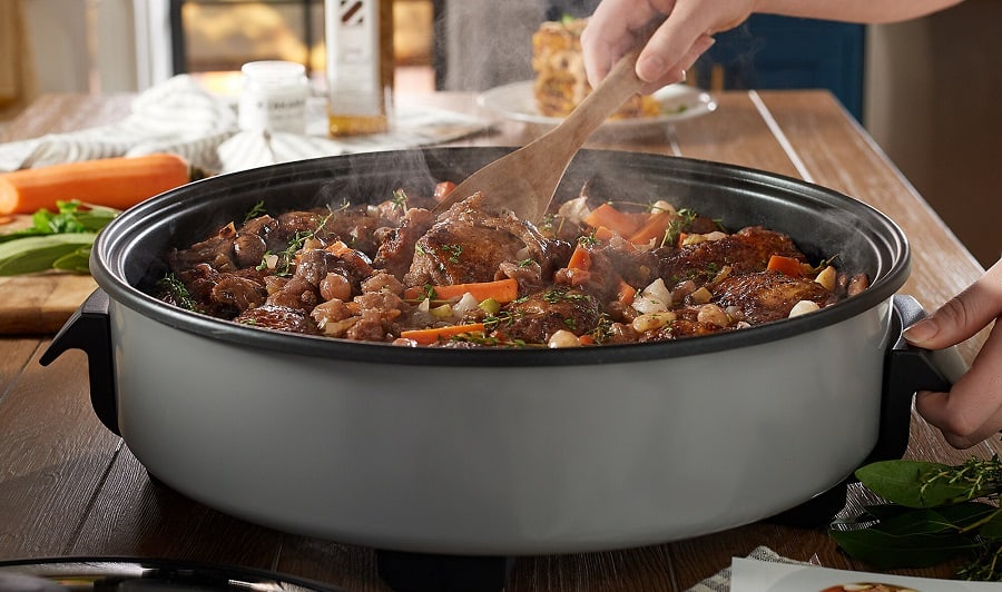 Slow cooking in electric skillet