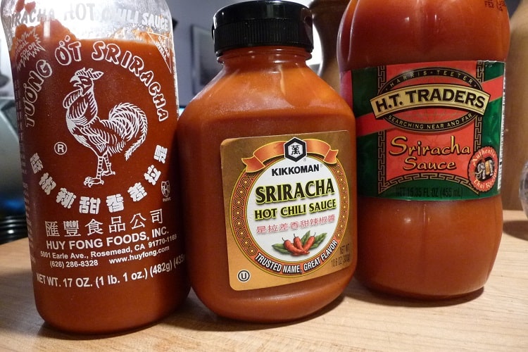 Different Sriracha sauce brands